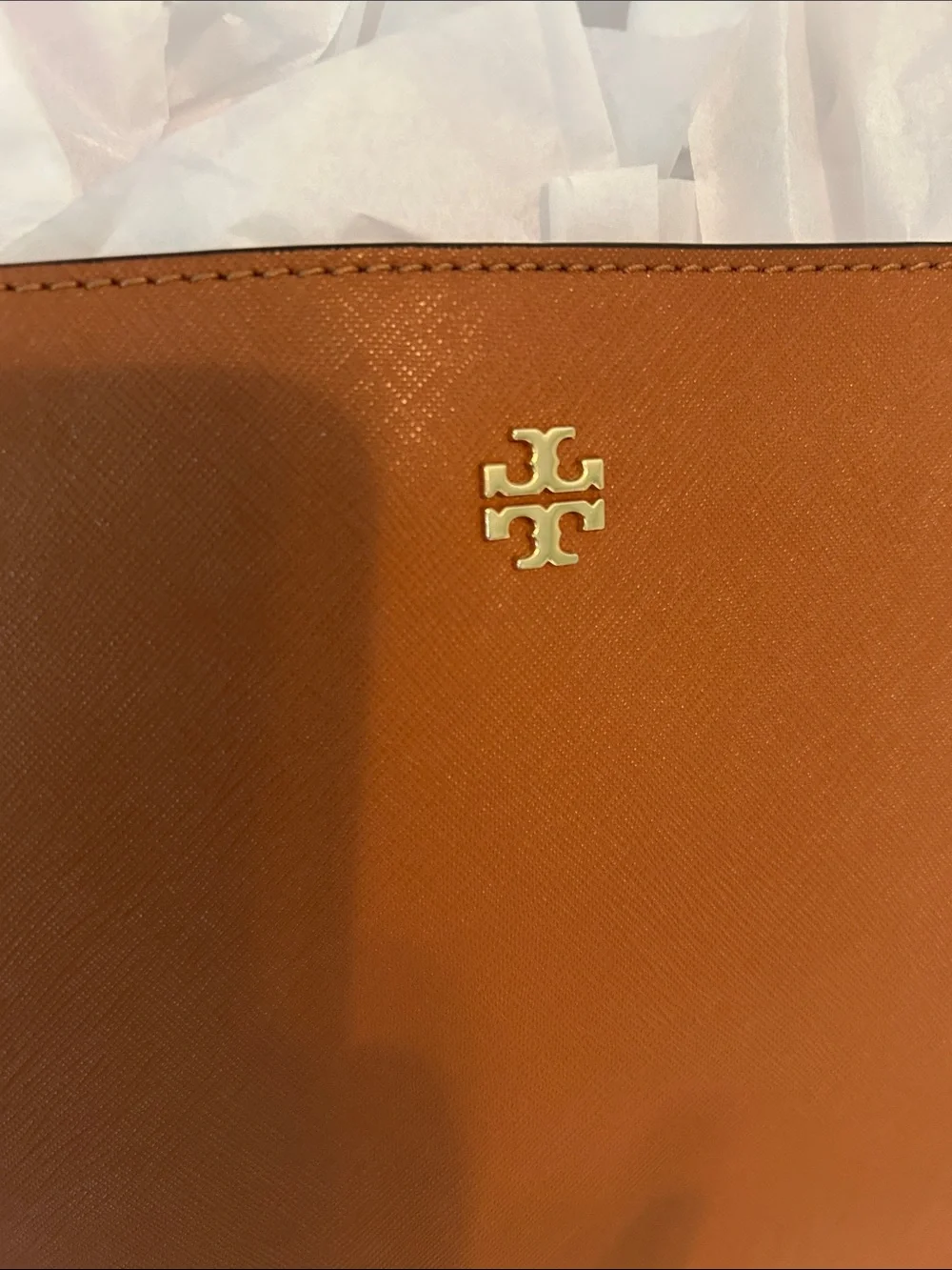 Tory Burch Leather Tote – Classic Brown Structured Work Bag w/ Buckle Handles